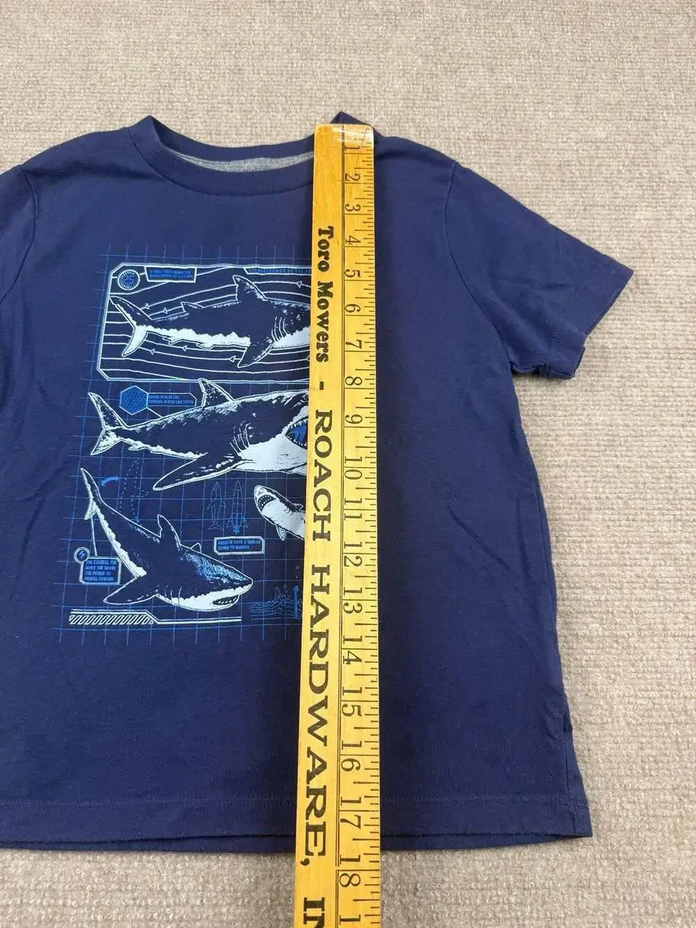 Old Navy Boys Navy Blue Shark Graphic Print T-Shirt